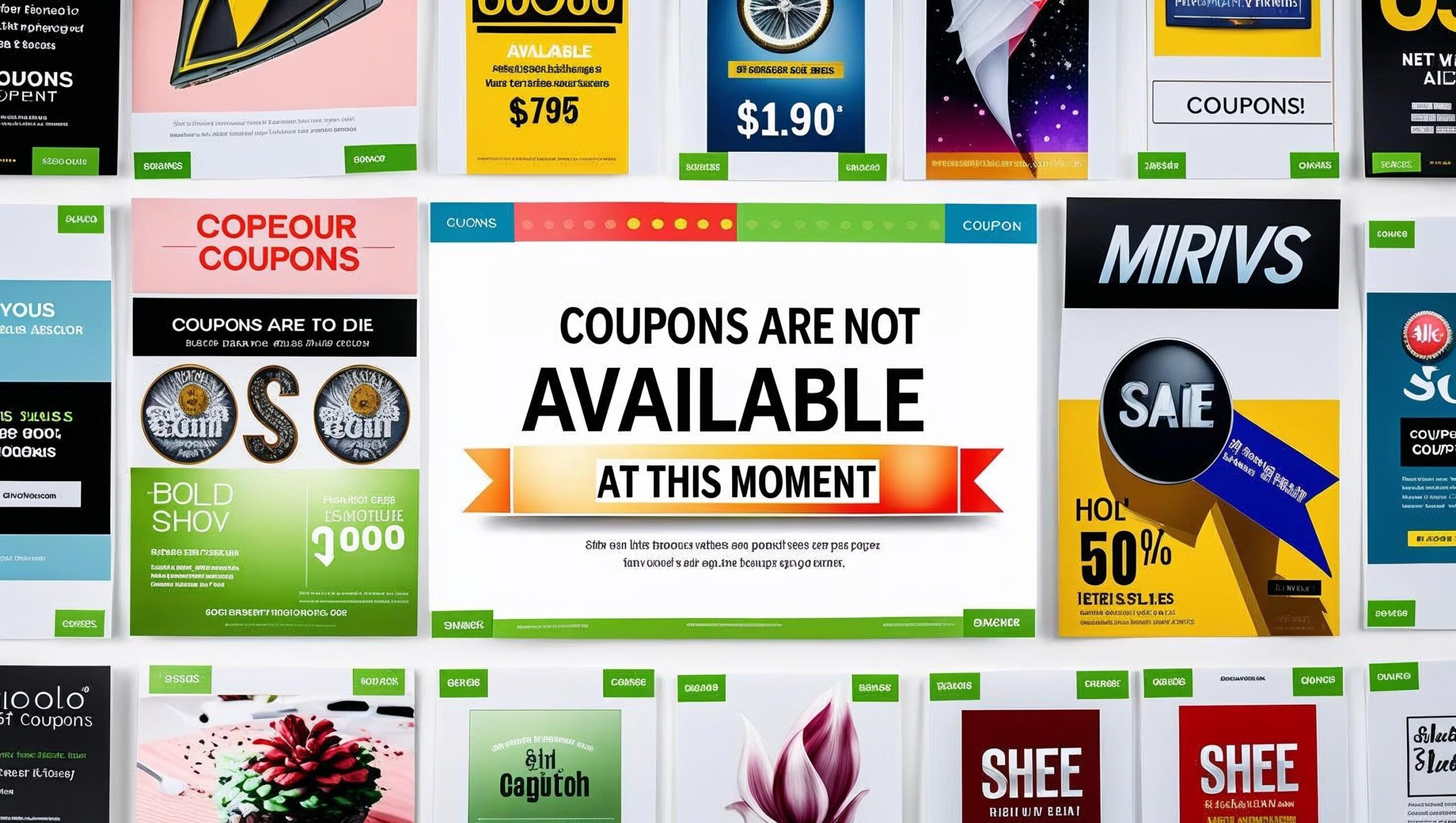 Coupon announcment Coupons Un-available